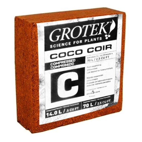 Bloque Grotek Fibra De Coco Prensado Rinde 70L Inerte